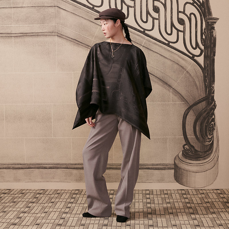 Coaching dossard scarf - Brown | Hermès USA